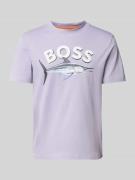 T-shirt met labelprint, model 'Bossfish'
