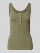 Slim fit tanktop van katoenmix, model 'KITTE'