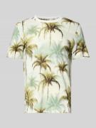 T-shirt in all-over look met ronde hals