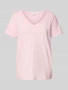 Regular fit T-shirt van mix van katoen en elastaan