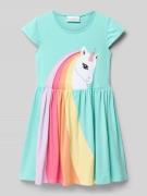 T-shirtjurk met ronde hals en kapmouwen