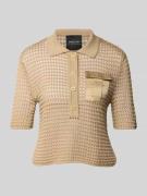 Gebreid shirt met polokraag en borstzak