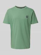 T-shirt met structuurmotief en ronde hals
