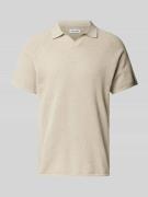 Slim fit poloshirt met structuurmotief, model 'HILL KNIT'