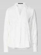Regular fit blouse met platte kraag en V-hals