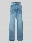 Jeans met wijde pijpen en stitchings