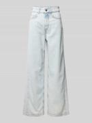 Wide fit jeans van een mix van katoen en lyocell
