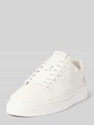 Sneakers van leer met labeldetails