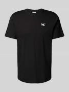 T-shirt met stitching en ronde hals