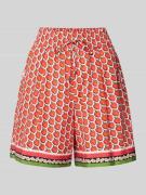 Relaxed fit bermuda met bandplooien