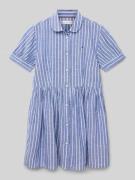 Knielange overhemdjurk met logostitching