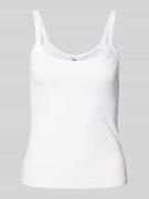 Slim fit top met bandjes van katoenmix, model 'MAY'