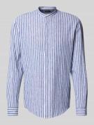 Slim fit vrijetijdsoverhemd van linnenmix met maokraag