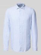 Slim fit linnen overhemd van puur linnen met kentkraag