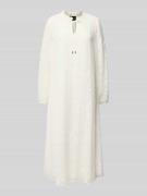 Loose fit jacquardjurk met tailleband