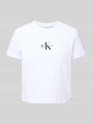 T-shirt met labelstitching en ronde hals