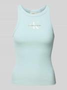Tanktop met labelstitching en ronde hals