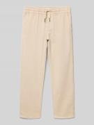 Stoffen broek met elastische band en achterzakken