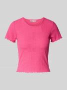 Regular fit T-shirt met volants, model 'EMMA'
