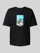 Regular fit T-shirt van een mix van katoen en viscose