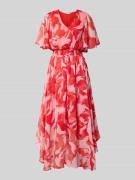 Getailleerde maxi-jurk met all-over motief