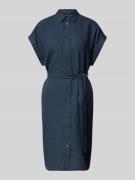 Relaxed fit linnen jurk met tailleriem
