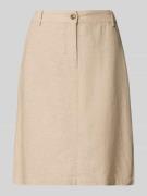 Knielange rok van een mix van linnen en viscose, model 'Lava'