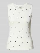 Top met bandjes in riblook, model 'PALMA'