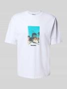 Regular fit T-shirt van een mix van katoen en viscose