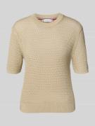Regular fit gehaakte pullover van katoenmix