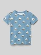 T-shirt met geribde ronde hals, model 'FILLE'