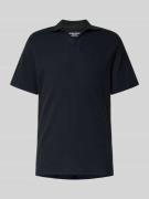 Slim fit poloshirt met structuurmotief