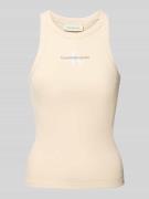 Tanktop met labelstitching en ronde hals