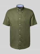 Regular fit vrijetijdsoverhemd van een mix van katoen en linnen