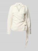 Relaxed fit blouse van een mix van linnen en viscose