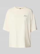 Oversized T-shirt met labelprint, model 'Eboyfriend'