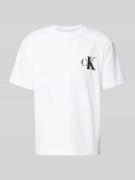 T-shirt met labelprint en ronde hals