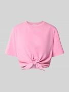 Kort T-shirt met knoopdetail