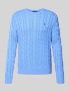 Gebreide pullover met kabelpatroon, model 'DRIVER'