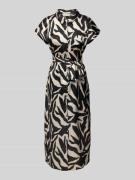 Midi-jurk met strikceintuur