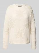 Gebreide pullover met geribde ronde hals