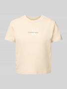 T-shirt met labelstitching en ronde hals