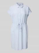 Getailleerde mini-blousejurk met streepmotief