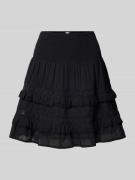 Knielange rok met broderie anglaise, model 'Viljana'