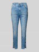 Slim fit broek met contrastpaspels, model 'Ornella'