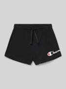 Regular fit sweatshorts met labelprint