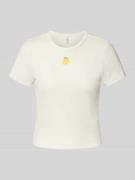 Regular fit T-shirt in riblook, model 'DANIELLA'