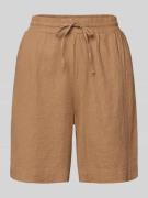 Relaxed fit linnen bermuda met tunnelkoord, model 'Lava'