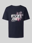 T-shirt met labelprint, model 'JAXON'