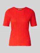 T-shirt met ronde hals en golvende zoom
